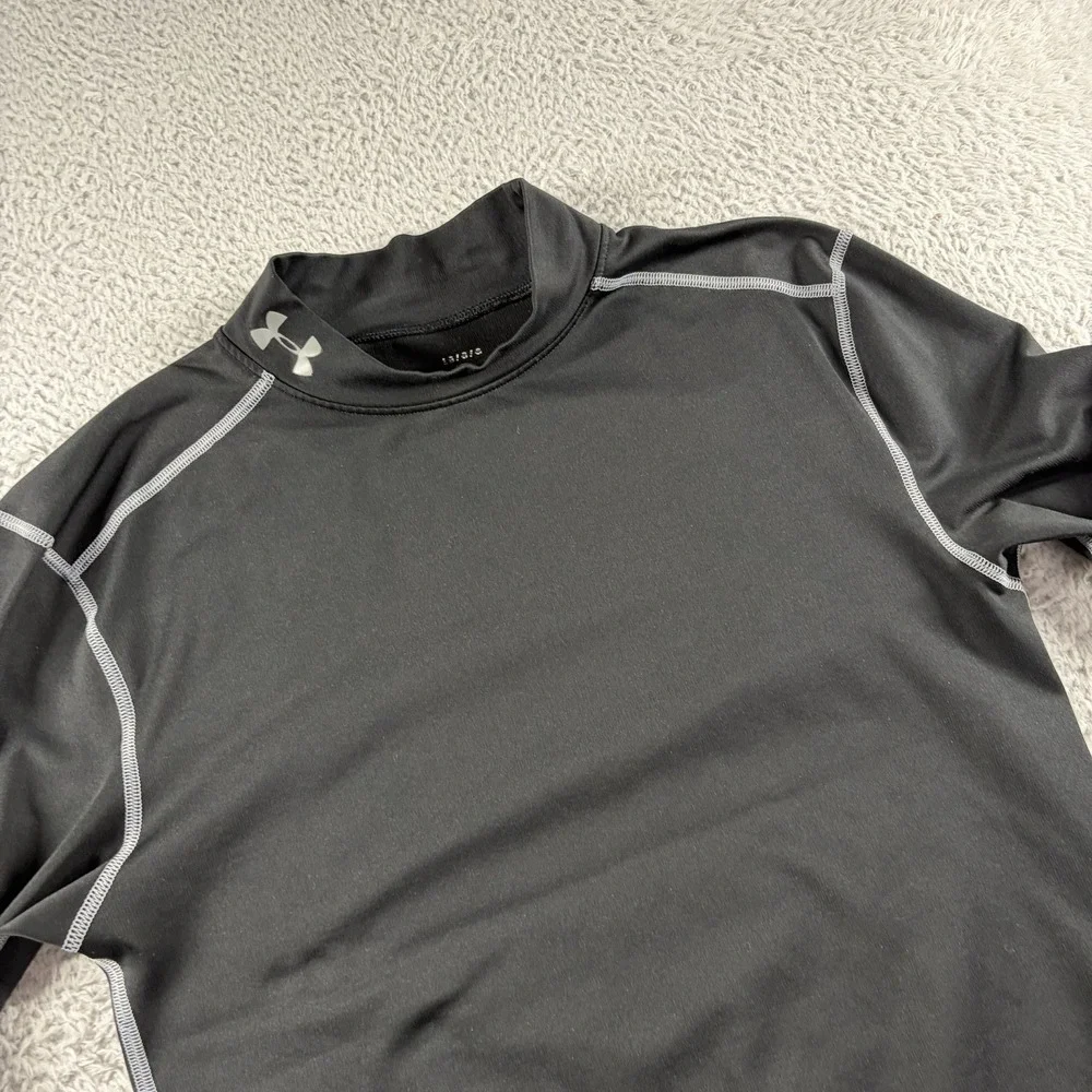 Under Armour Compression Shirt Mens Large Black Long Sleeve Layering Training